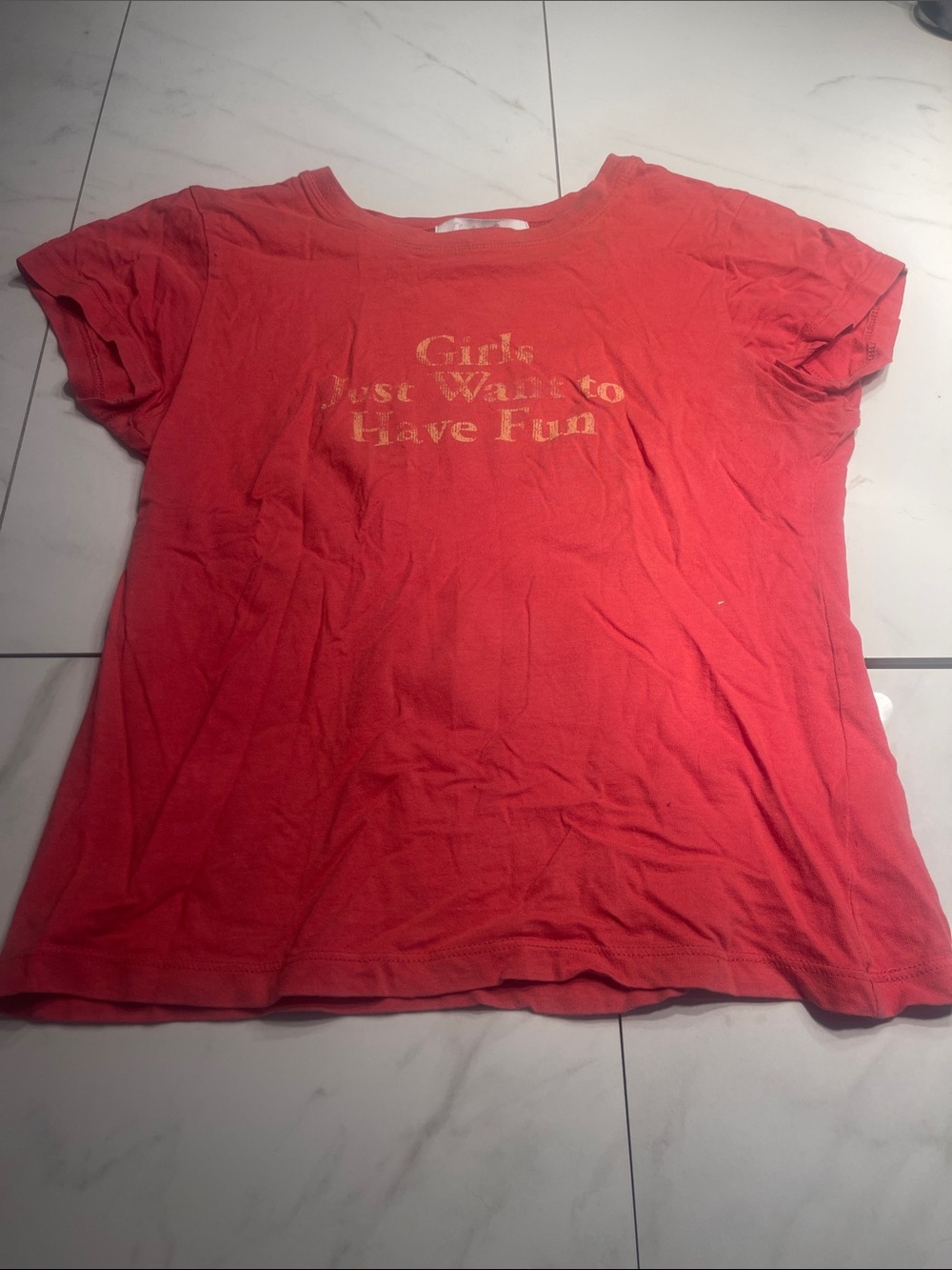 Charlotte Russe Coral Graphic Tee with Gold Lettering 100% cotton